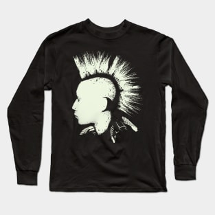 Punk Rocker With Mohawk Long Sleeve T-Shirt